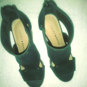 Lucky Brand Open Toe Ankle Boots